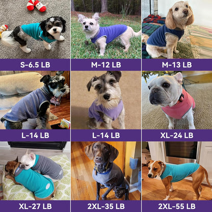 2 Pack Dog Fleece Sweater Stretchy Sweatshirt with Reflective Stripe Pullover Soft Jacket Pet Clothes Dog Sweaters for Small Dogs Cats Grey & Red